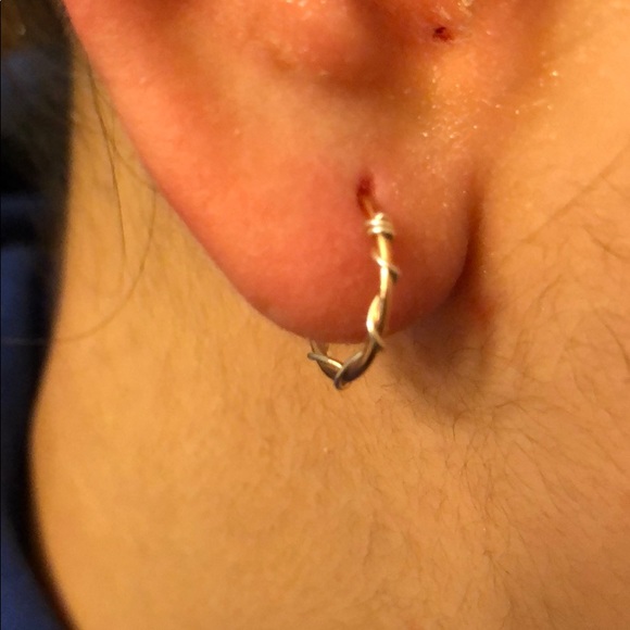 $732 14k Rose Gold 10mm Hoop Earrings - Picture 8 of 10